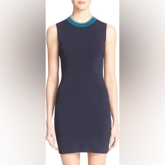 RAG & BONE Lucine Sleeveless‎ Two-Tone Sheath Dress in Teal